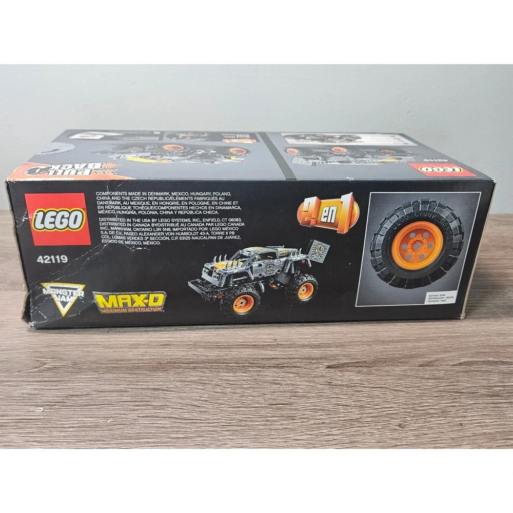 LEGO Technic Monster Jam Max-D 42119 2-in-1 Pull-Back Monster Truck Set Box Wear